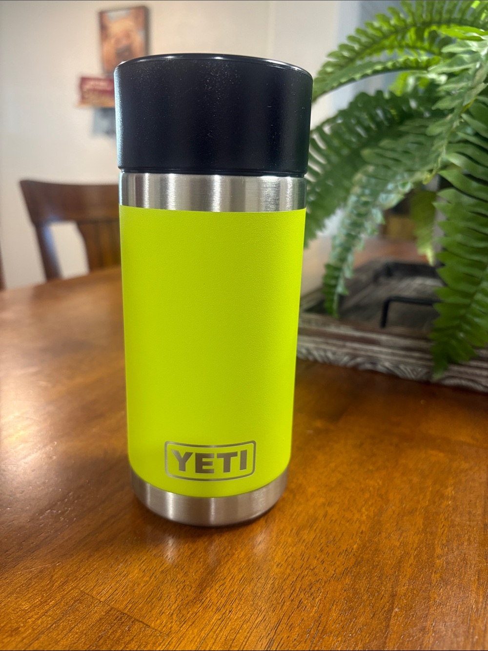 Yeti Rambler Neon Lime Travel Mug with Black Lid